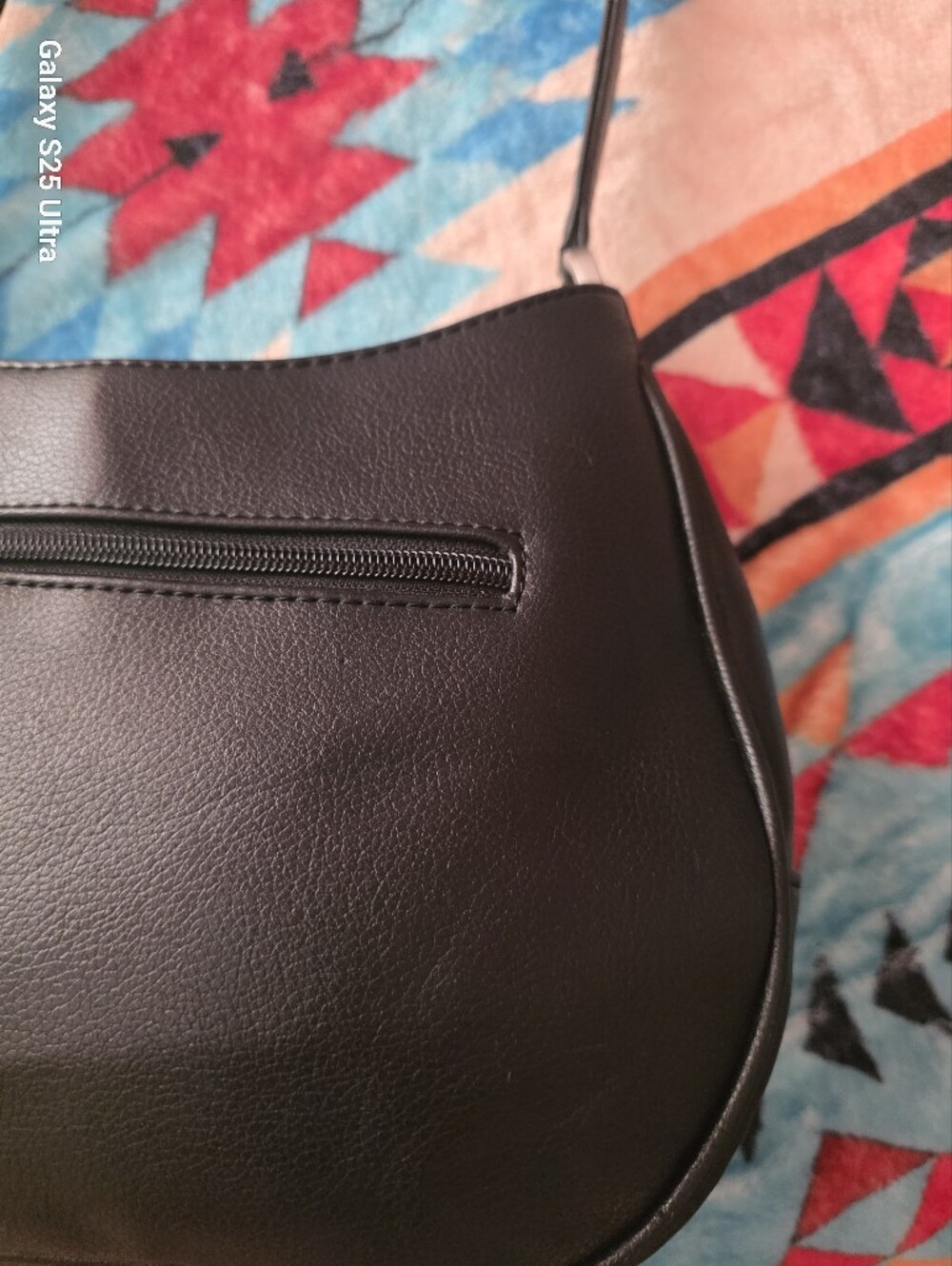 Vintage Y2K Black Minimalist Leather Shoulder Bag Handbag Pristine Leather - Picture 13 of 15